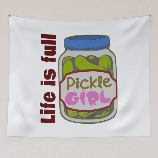 Item preview, Life is Full Pickle Girl Jar Illustration designed and sold by DNC1134.