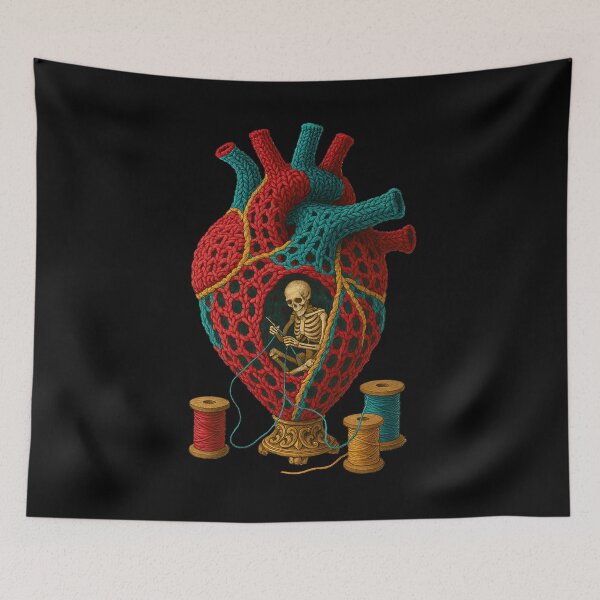 Item preview, Anatomical Heart Spool of Skeleton Sewing Spooky designed and sold by TeeARTHY.