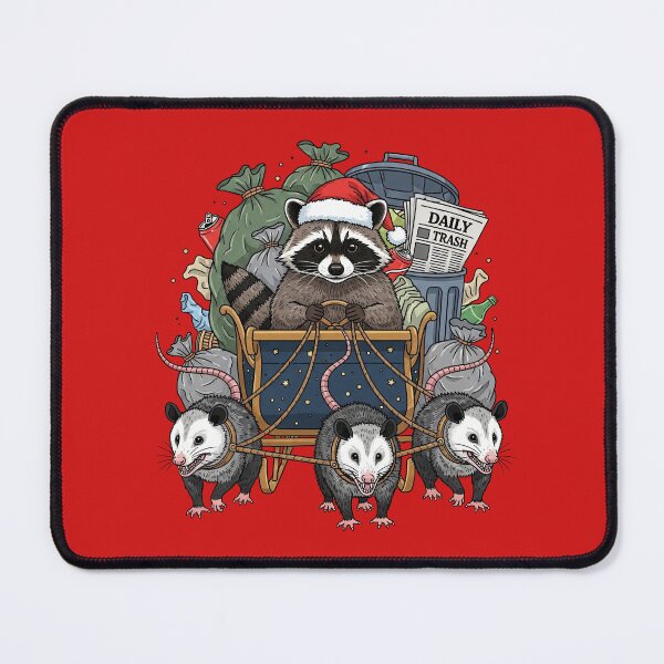 Item preview, Trashy Holidays Raccoon Opossum Christmas Sled designed and sold by TeeARTHY.