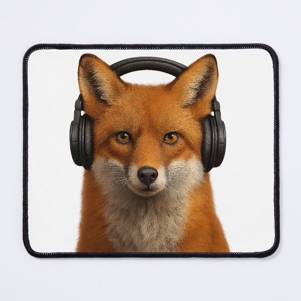 Item preview, DJ Fox – Realistic Fox with Headphones designed and sold by LOSCOLIS.