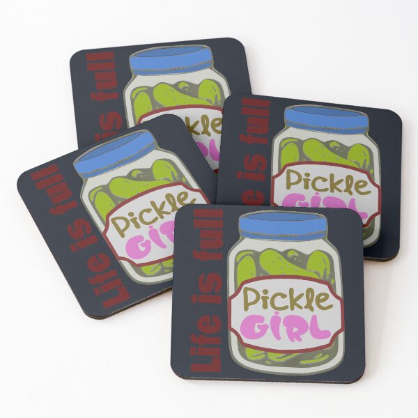Item preview, Life is Full Pickle Girl Jar Illustration designed and sold by DNC1134.