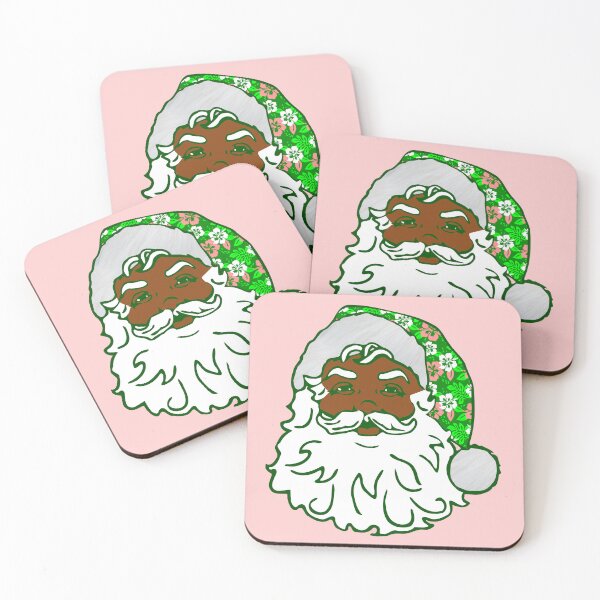 Item preview, luau pink christmas hawaiian african black santa claus  designed and sold by Gossip Rag.