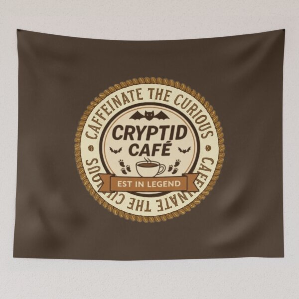 Item preview, Cryptid Cafe logo - Caffeinate the Curious designed and sold by Blaze & Trail Creative.
