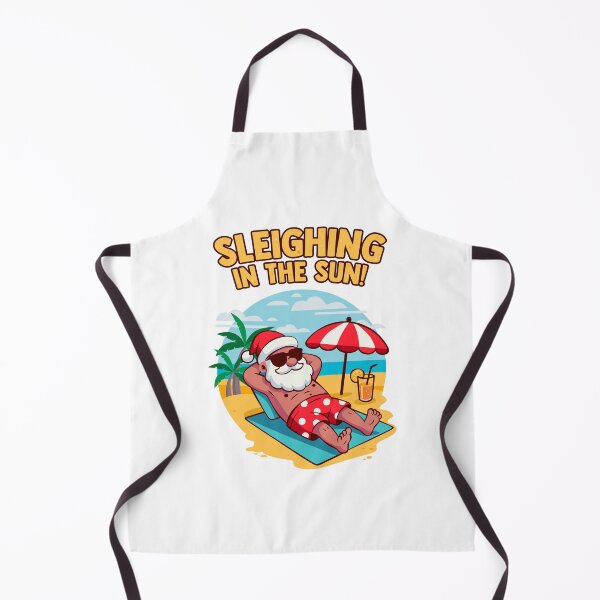 Item preview, Sleighing in the Sun – Funny Summer Christmas Santa on tropical beach designed and sold by messy-nessie.