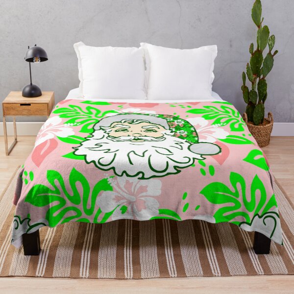 Item preview, luau pink christmas hawaiian santa hibiscus designed and sold by Gossip Rag.