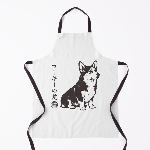 Item preview, Vintage Japanese Corgi - Corgi Love Kanji Sumi-e Dog Art designed and sold by Mason-Pride.