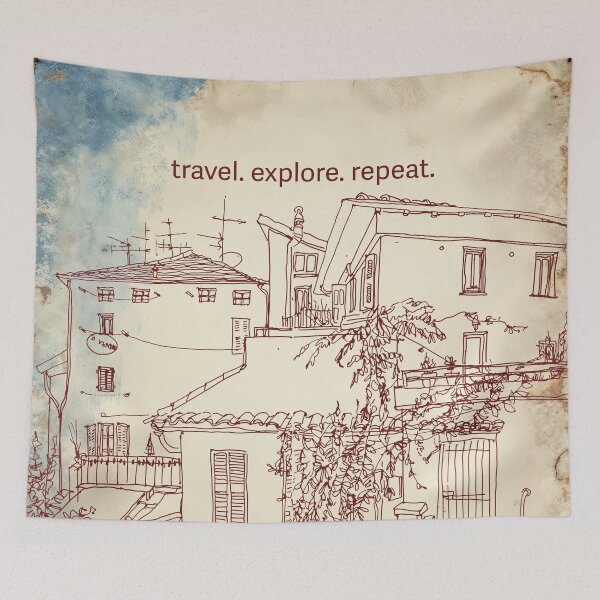 Item preview, travel. explore. repeat. Nice, France with antique background designed and sold by CHASAcreative.