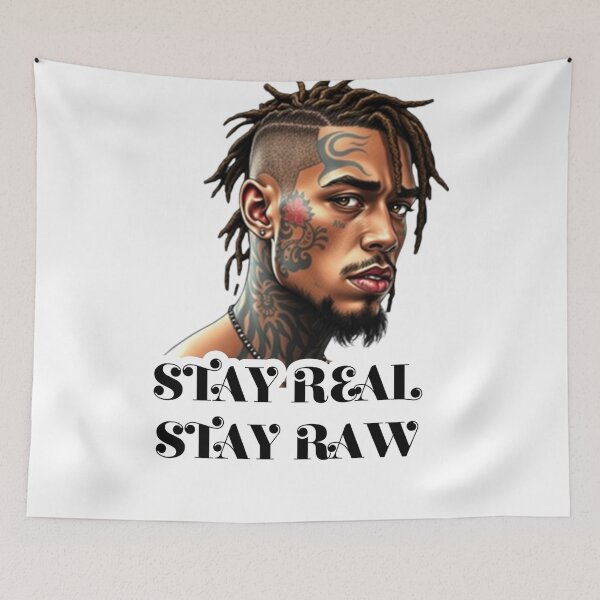 Item preview, Stay Real Stay Raw Tattooed Portrait Sticker designed and sold by Diamond-C.