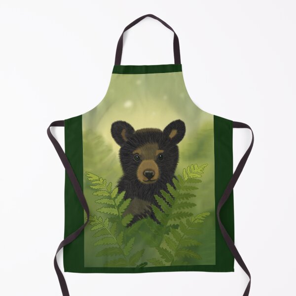 Item preview, Black Bear Cub Among Ferns – Soft Woodland Wildlife Art designed and sold by RivendellBird.
