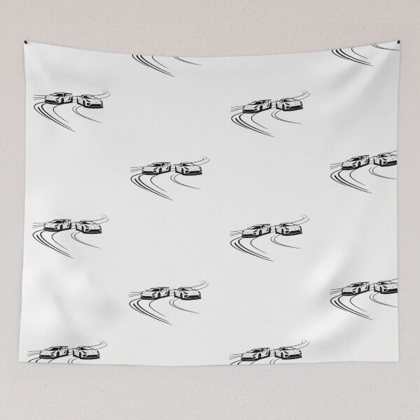 Item preview, Two race cars speeding through a sharp curve on a racetrack_10_side view designed and sold by Aariq.