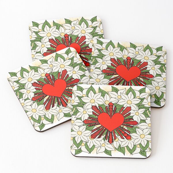 Item preview, Red Tribal Filipino Heart Sun with Sampaguita Flowers designed and sold by Steeb757.