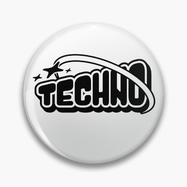 Item preview, TECHNO  - Y2K Tech Star Logo (Black)  designed and sold by Discothreadz.