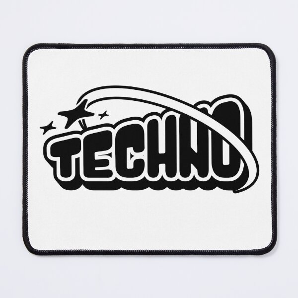 Item preview, TECHNO  - Y2K Tech Star Logo (Black)  designed and sold by Discothreadz.
