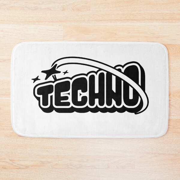 Item preview, TECHNO  - Y2K Tech Star Logo (Black)  designed and sold by Discothreadz.