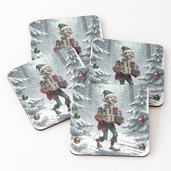 Item preview, zombie christmas Cute Christmas Zombie Carrying Gifts Holiday Art designed and sold by Uglyandcute.