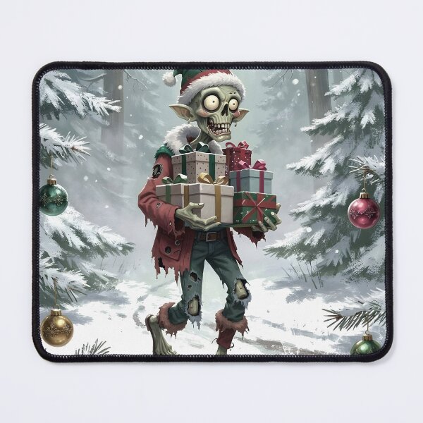 Item preview, zombie christmas Cute Christmas Zombie Carrying Gifts Holiday Art designed and sold by Uglyandcute.