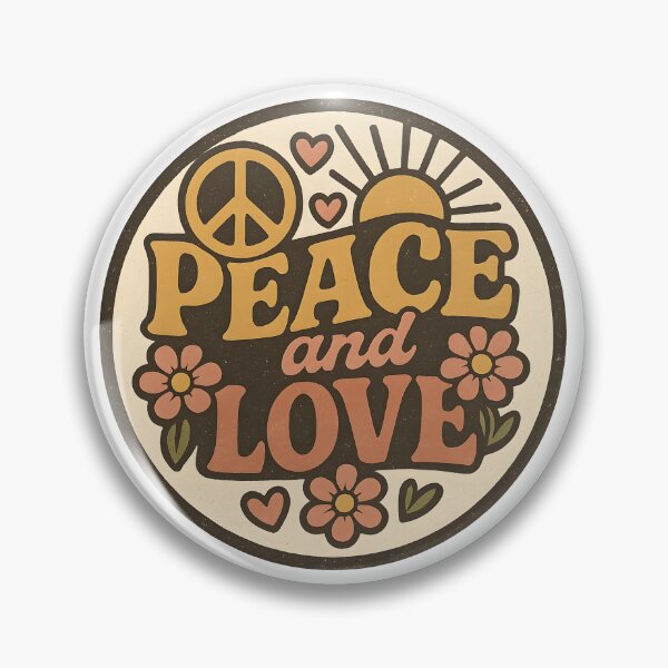 Item preview, Vintage Peace and Love – Retro Hippie Logo designed and sold by Dax Studio.