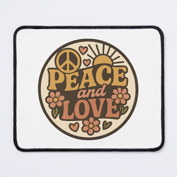 Item preview, Vintage Peace and Love – Retro Hippie Logo designed and sold by Dax Studio.