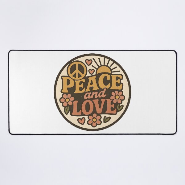 Item preview, Vintage Peace and Love – Retro Hippie Logo designed and sold by Dax Studio.