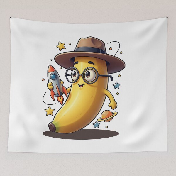Item preview, Whimsical Banana Explorer Space Adventure Digital Art designed and sold by MartinxMarie.