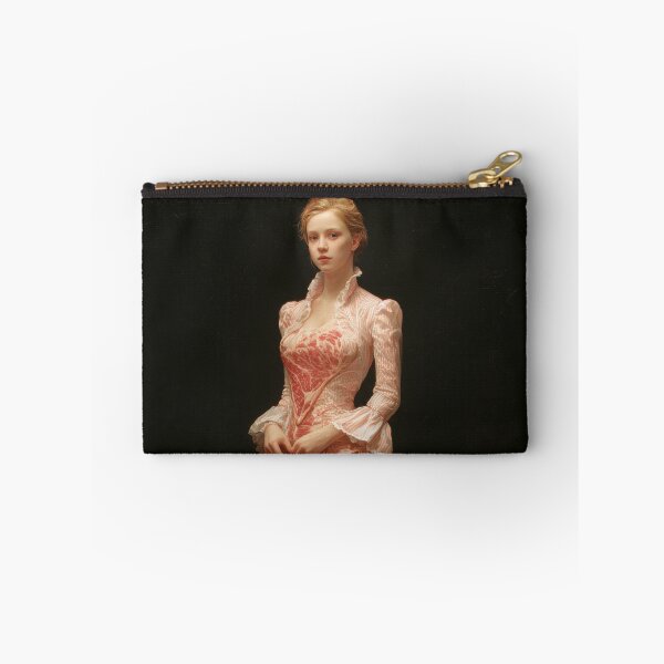 Item preview, Victorian Woman in a Striped Gown with Surreal Meat Panels designed and sold by Shannon Hilson.