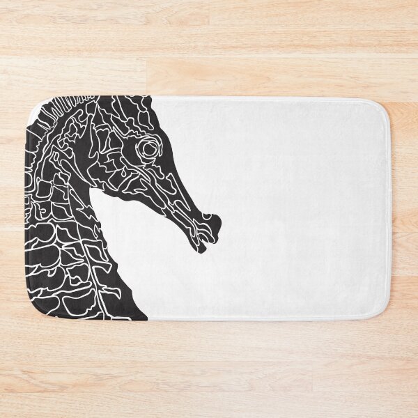 Item preview, Seahorse Black and White Drawing designed and sold by BoldLineArt.
