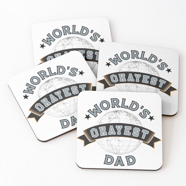 Item preview, WORLD'S OKAYEST DAD - In Blueish-Grey & Orange designed and sold by Holy Coast Threads (Formerly ChristianFlower).