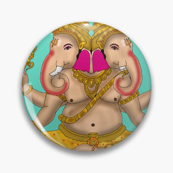 Item preview, Lord Two Headed Ganesha Art – Remover of Obstacles Illustration designed and sold by Harshit_Digital_Arts.
