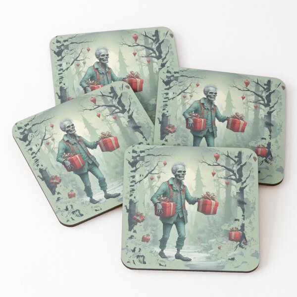 Item preview, zombie christmas Cute Christmas Zombie Carrying Gifts Holiday Art designed and sold by Uglyandcute.