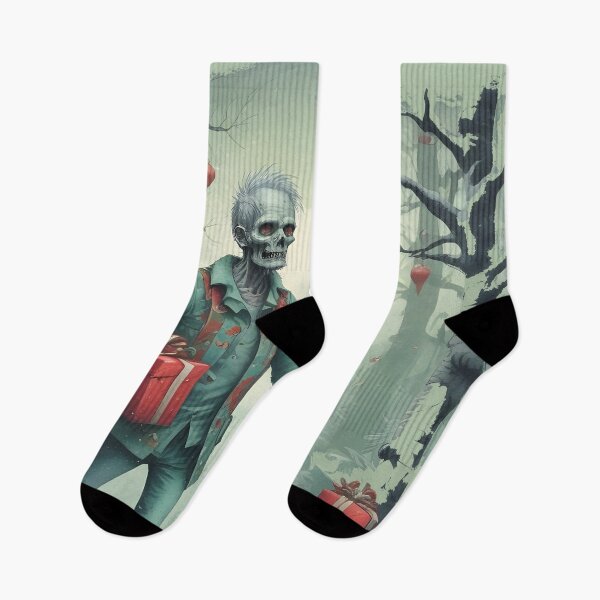 Item preview, zombie christmas Cute Christmas Zombie Carrying Gifts Holiday Art designed and sold by Uglyandcute.