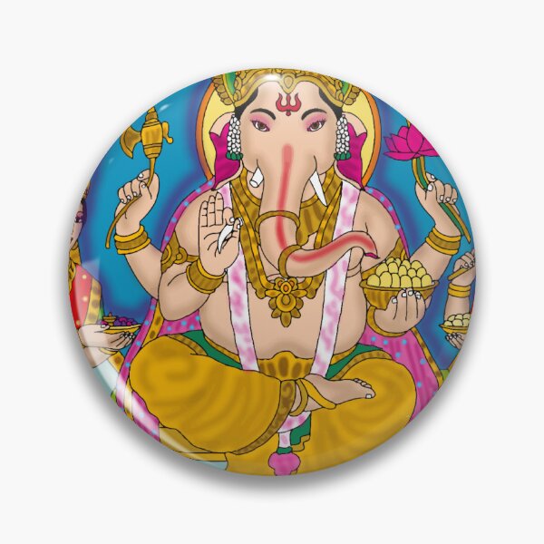 Item preview, Lord Ganesha With Riddhi Siddhi  Design – Remover of Obstacles Illustration designed and sold by Harshit_Digital_Arts.