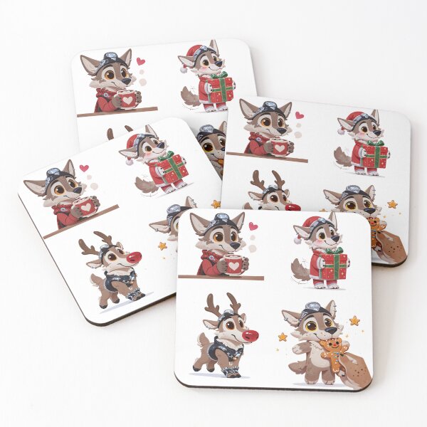 Item preview, Festive Wendell Wolf Holiday Sticker Collection designed and sold by Finmm.