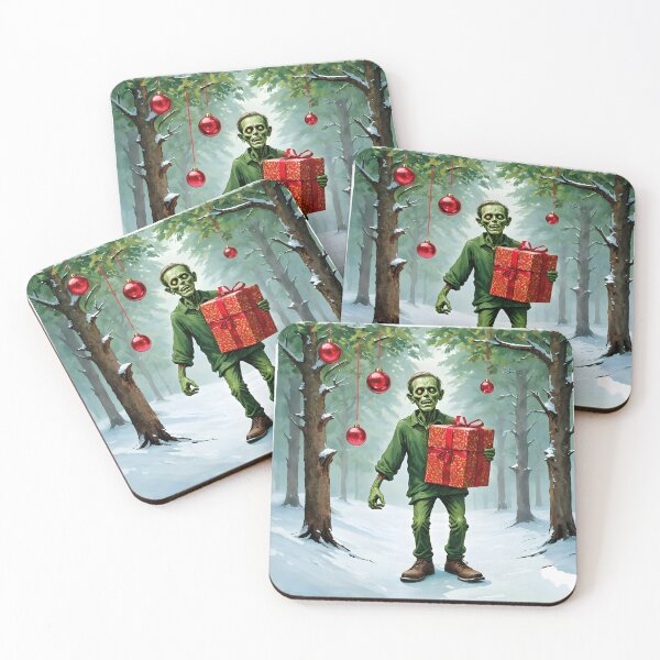 Item preview, zombie christmas Cute Christmas Zombie Carrying Gifts Holiday Art designed and sold by Uglyandcute.