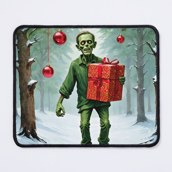 Item preview, zombie christmas Cute Christmas Zombie Carrying Gifts Holiday Art designed and sold by Uglyandcute.