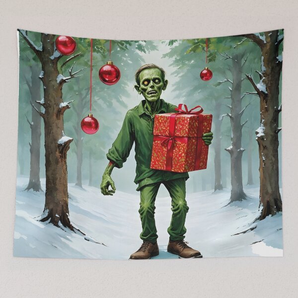 Item preview, zombie christmas Cute Christmas Zombie Carrying Gifts Holiday Art designed and sold by Uglyandcute.