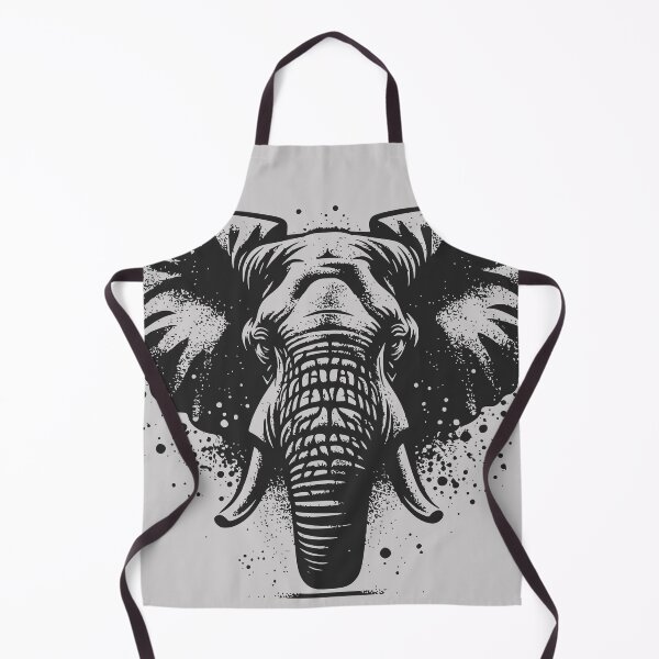 Item preview, Ink-Splatter African Elephant – Black & White Safari Art designed and sold by MvuuStudio.