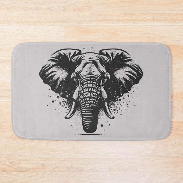 Item preview, Ink-Splatter African Elephant – Black & White Safari Art  designed and sold by MvuuStudio.