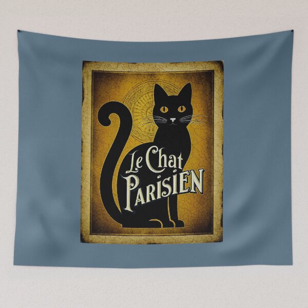 Aperçu de l'œuvre Le Chat Parisien — Affiche Vintage Chat Noir Parisien créée et vendue par FrancophileFun.