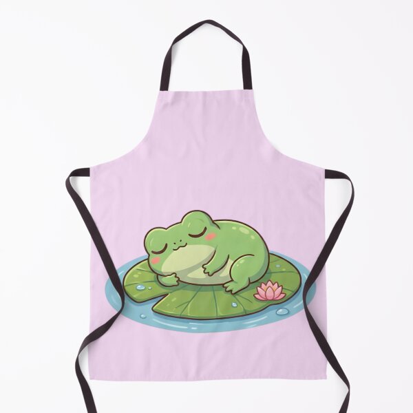 Item preview, Kawaii Frog Sleeping on a Lily Pad designed and sold by HappyLilPals.