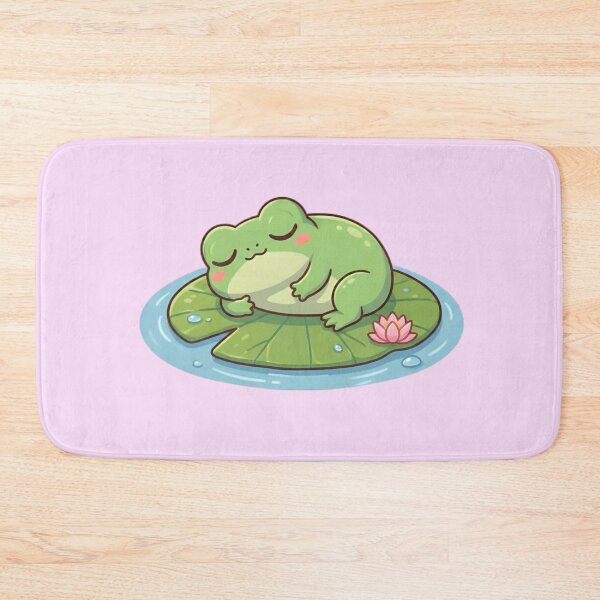 Item preview, Kawaii Frog Sleeping on a Lily Pad designed and sold by HappyLilPals.