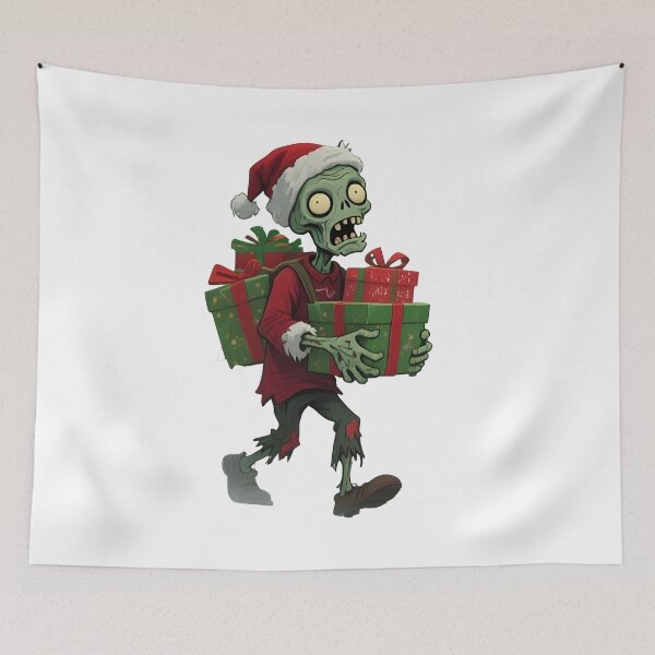 Item preview, zombie christmas Cute Christmas Zombie Carrying Gifts Holiday Art designed and sold by Uglyandcute.
