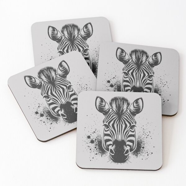 Item preview, Striped Zebra Portrait – Monochrome Ink Splash designed and sold by MvuuStudio.