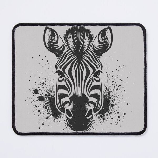 Item preview, Striped Zebra Portrait – Monochrome Ink Splash designed and sold by MvuuStudio.