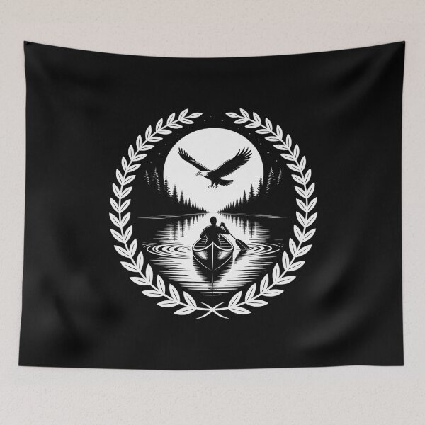Item preview, Lone Fisherman on Lake at Sunrise with Eagle designed and sold by Slwankol.