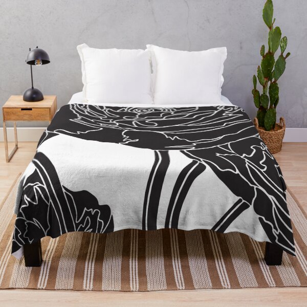 Item preview, Persian Buttercup Flower Black and White Drawing designed and sold by BoldLineArt.