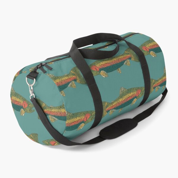 Item preview, Evergreen Rainbow Trout Teal Background designed and sold by StickEmUpDecal.