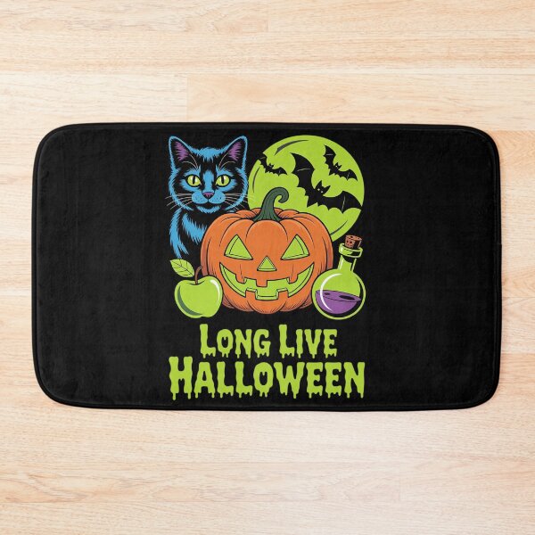 Item preview, Long Live Halloween Pumpkin Glow in The Halloween Black Cat designed and sold by genkihikki.