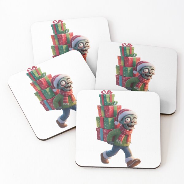 Item preview, zombie christmas Cute Christmas Zombie Carrying Gifts Holiday Art designed and sold by Uglyandcute.