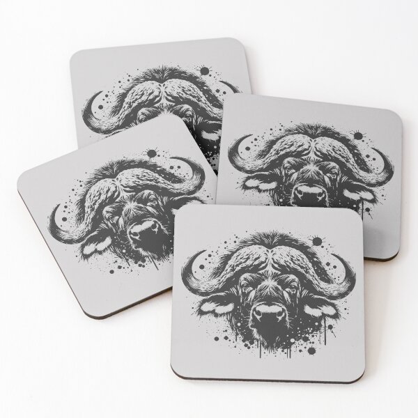 Item preview, African Buffalo Power – Gritty Ink & Drips designed and sold by MvuuStudio.