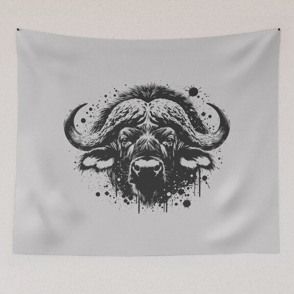 Item preview, African Buffalo Power – Gritty Ink & Drips designed and sold by MvuuStudio.